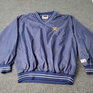 Southern Athletic Pullover Jacket Mens Medium Blue V Neck Windbreaker Nylon